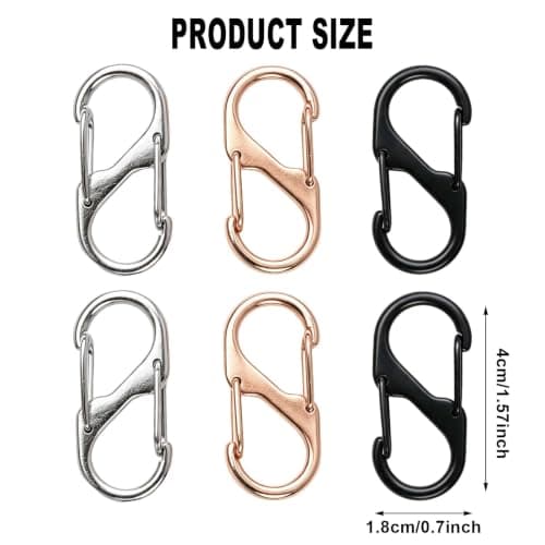 6 Pack Zipper Locks with Carabiner Clip, Anti Theft Zipper Clips — view 2