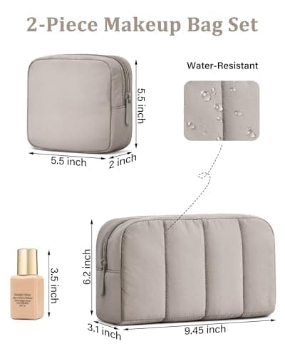 oscaurt Large Makeup Bag Toiletry Bag Set Travel Wash Bag Cosmetic Organiser for Women Waterproof Make Up Case with Compartments Gifts for Women Girls — view 2