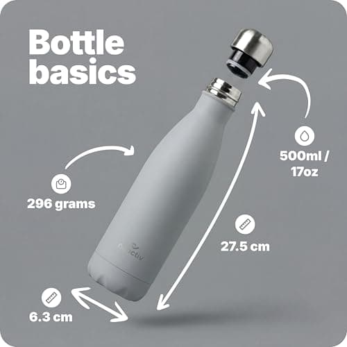 Nuactiv Stainless Steel Water Bottle 500ml Vacuum Insulated Metal Flask — view 2