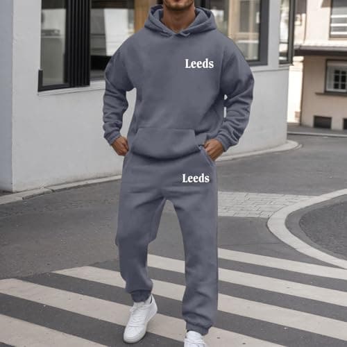 Women's Two Piece Hoodie Tracksuit for Casual Street Style, Soft Fleece Jogger Set with Elastic Waistband, Athletic Lounge Outfit for Active Daily Wear (Grey, XXXL) — view 3