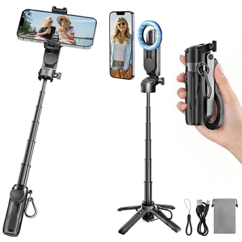 Yizhet Selfie Stick Tripod, 47cm Small Stick Tripod with Universal Clip