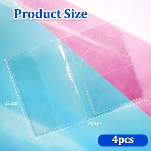 Pack of 4 | UK Passport Covers Transparent, Protective Passport Holders, Clear Plastic PVC Passport Case with 2 Slots, UK Passport Cover Water & Dust Proof, Anti Scratches — view 2