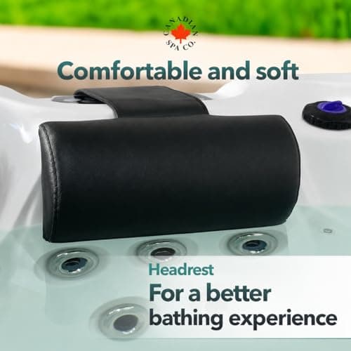 CANADIAN SPA CO. Hot Tub Headrest Outdoor Neck Pillow for Pool Waterproof Half Round Pool Cushion in Black, Hot Tub Accessories — view 3