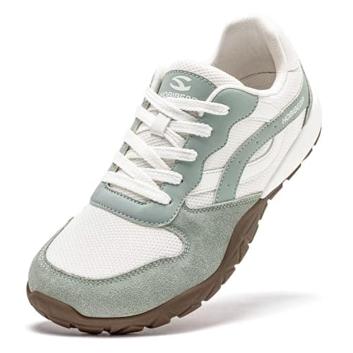 HOBIBEAR Women's Men's Trail Running Barefoot Shoes | Wide Toe Box Minimalist Sneakers Beige Green