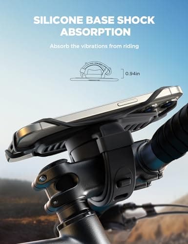 JOYROOM Bike Phone Holder [Silicone Shock Absorption] Motorbike Phone Mount — view 2