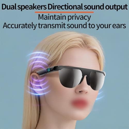 Sunglasses, Wireless Smart Glasses, BT6.0 Audio Calls, Built-in Mic and Speakers, Lightweight Open Ear BT Glasses, for Business, Vlogging, Travel & Meetings, 5 Hour Battery — view 3