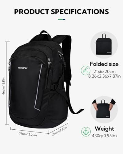 Waterfly Hiking Foldable Lightweight Backpack: 28L Packable Rucksack — view 2
