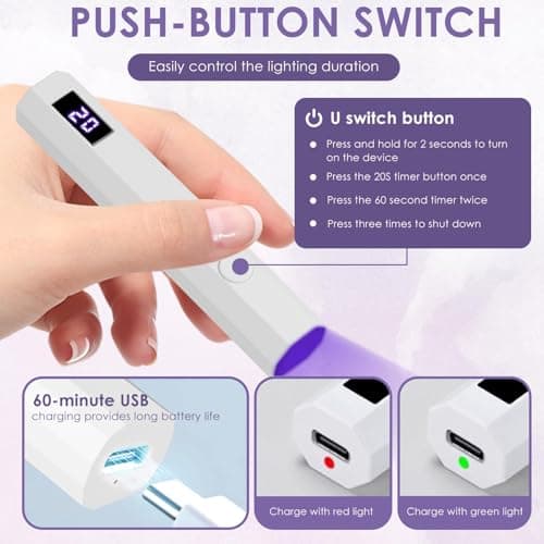 Mini UV Lamps for Gel Nails with LED Screen Handheld Small Nail Lamps Led — view 4