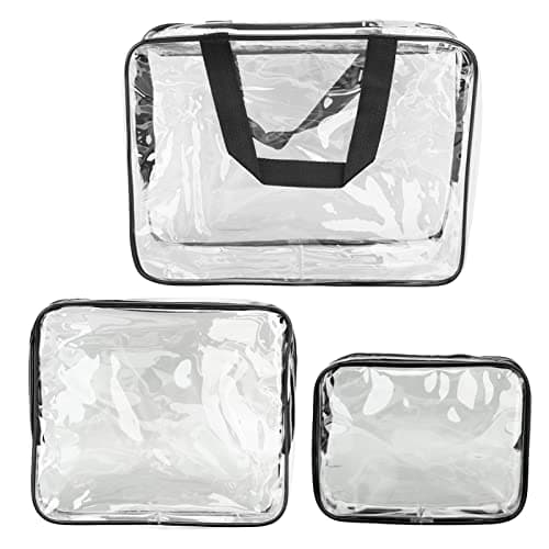 Generic Clear Portable Cosmetic Travel Bags for Efficient Organization for Fitness and Storage, Pack of 3 (Black) — view 6