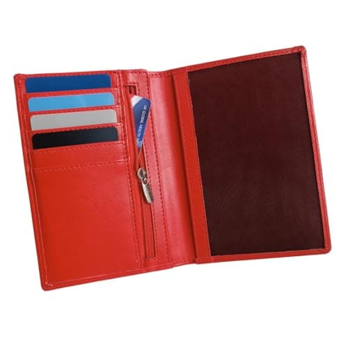 KORUMA RFID Passport Holder Travel Wallet – Water-Resistant Travel Document Organiser for Men & Women, Slim Passport Wallet for Boarding Pass, Tickets, Cards, Cash & Holiday Essentials, Red