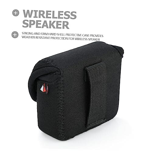 CAXUSD Wireless Speaker Carrying Bag Case Compatible with Jbl Go 2, Waterproof Neoprene Protective Shell with Waist Strap and Buckle, Black Speaker Organizer for Travel and Outdoor Use — view 3