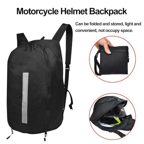 YNPQTDS 20-35L Motorcycle Backpack Motorcycle Helmet Bag Motorbike Helmet Backpack Large Capacity Waterproof Laptop Rucksack With Double Zipper For Hiking Treeking Cycling — view 6