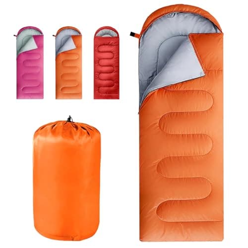 Sleeping Bag for Camping,Sleeping Bags for Adults Backpacking Waterproof,3 Seasons Adult Blanket,Small Packed Ultralight Carry Bag, Soft,Thick and Warm,for Outdoor Camping,Travel,Hiking (Orange)