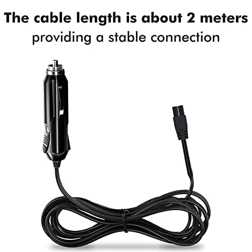 Hoembpn Car Refrigerator Power Cord Cable 2m,12V Car Cooler Cool Box Mini Fridge Lead Cable Plug Power Adapter Extension Cord for Cigarette Lighters, Electric Automotive Refrigerators — view 4