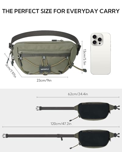 Waterfly Bum Bag Fanny Pack Waist Packs with RFID Blocking Grey-Green — view 3