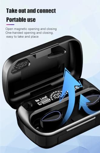 Wireless Earbuds, Wireless Headphones, HiFi Stereo Deep Bass, Bluetooth 5.3 Touch Control Noise Reduction Headphones , Mini Ear Buds Mic In-Ear Headset IP7 Waterproof LED Display for Sport Gym — view 2
