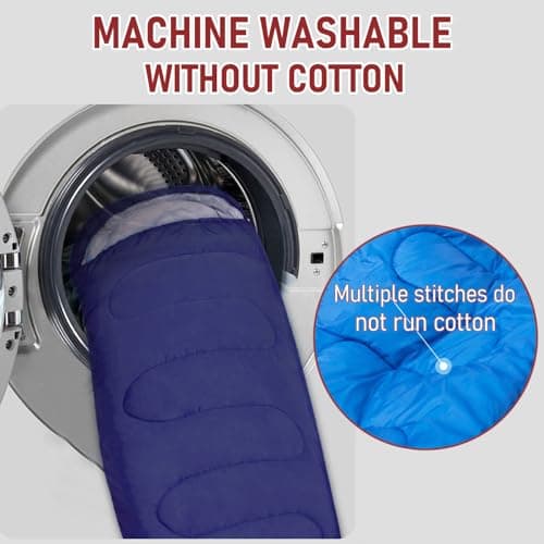 Sleeping Bags for Adults & Kids Sleeping Bag for 3-4 Season, Adult Blanket, Ultralight Carry Bag, Lightweight Compact, Soft for Outdoor Camping, Travel, Hiking (Blue Warm Weather 15-32°C) — view 3