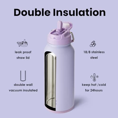 BOTTLE BOTTLE Insulated Water Bottle 950ml Stainless Steel with Straw and Pill Box — view 6