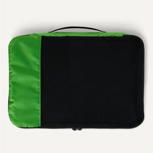 Amazon Essentials 4-Piece Packing Cubes Travel Accessories Set, Luggage Organiser with Double Zip, Mesh Top, Polyester, Medium, Green (Previously Amazon Basics) — view 5