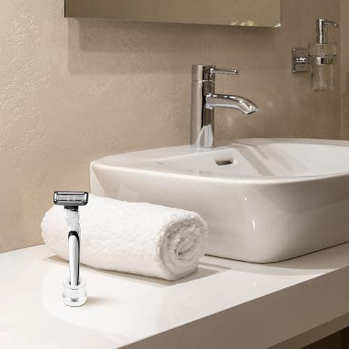 Aluminum Alloy Shaving Stand Silver Bathroom Countertop Holder — view 4