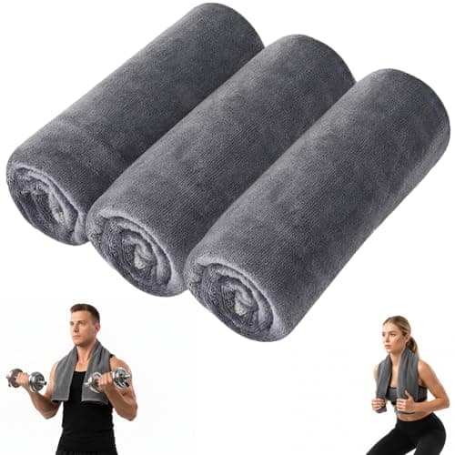 QyueQyat 3 Pack Gym Towel, Gym Towels For Women And Men, 70 X 30 cm Cooling Towel, Quick-Dry Sweat Towel For Fitness, Yoga, Travel And Camping, Soft Microfiber Sports Towels Set