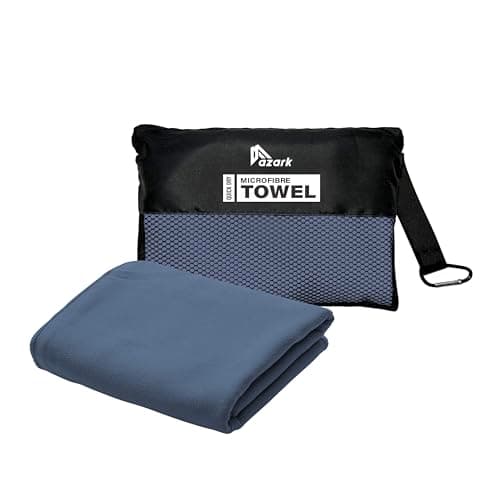 azark Microfibre Towel – Quick Dry, Lightweight & Super Absorbent – Gym, Travel, Yoga, Camping & Beach – Soft & Durable – Multiple Sizes (Navy, Medium)