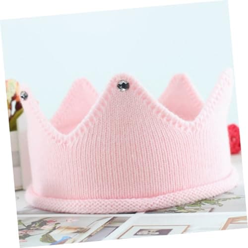 WRITWAA 2pcs Knitted Crown Hat Acrylic Fabric Baby Crown Cap — view 6