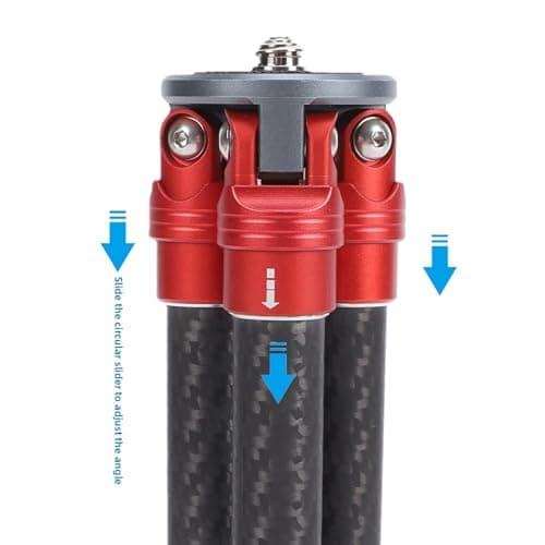 ZAICOLER Tabletop Tripod Lightweight Carbon Fiber Ergonomically Retracted Rubber Pad Small Desktop Tripod Handle with Versatile Expansion Options for Mobile Phone Camera Projector — view 3