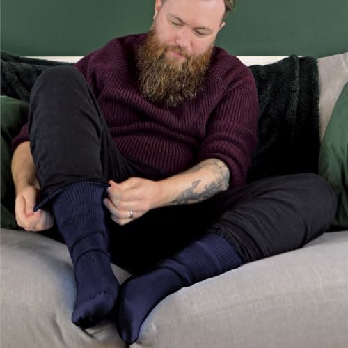 3 Pairs Bamboo Thermal Socks for Winter | THMO | Mens & Ladies Sizes | Warm Thick Bamboo Socks (7-11, Black) — view 5