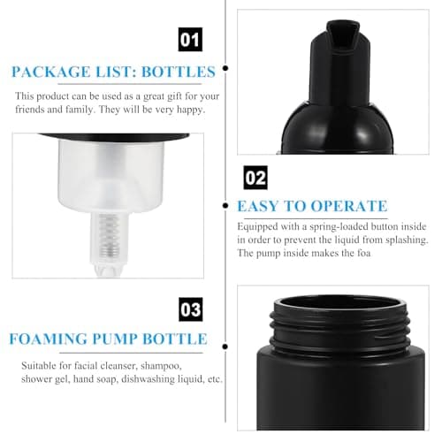 3pcs Ml Refillable Foaming Pump Bottle for Travel Hand Soap — view 3