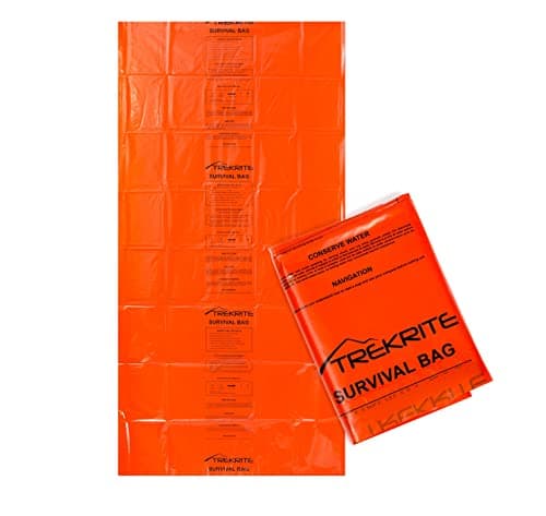 Trekrite Emergency Survival Bivi/Bivvy Bag – Waterproof High Visibility Orange Re-usable Equipment