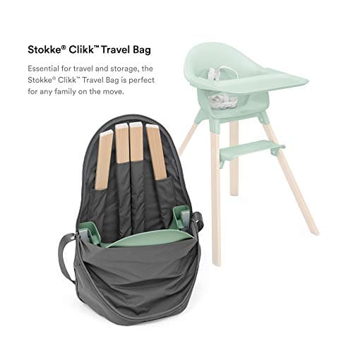 Stokke Clikk Travel Bag - Portable High Chair Accessory for Travel & Storage - Hands-Free Carry Handle, Protective Leg Pockets, Machine Washable, Dark Grey — view 3