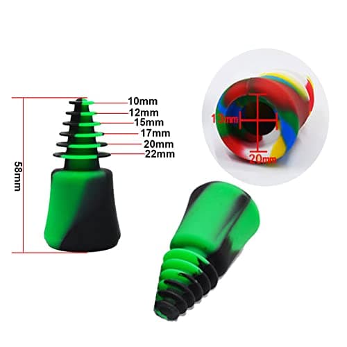 Silicone Stoppers Lid Cover Universal Cleaning Plugs for Glass Water Pipes Bongs, 3PCS/Set Odor Proofing Covers — view 3