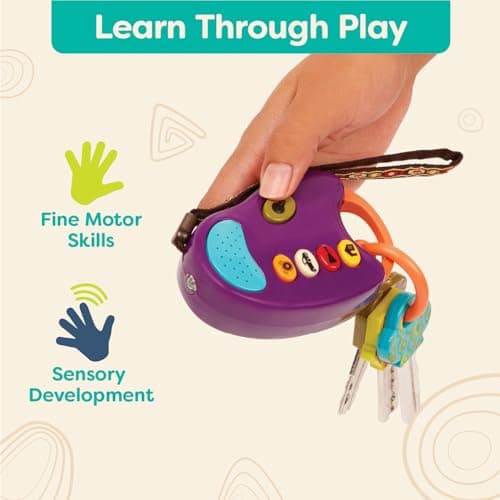 B. toys Toy Car FunKeys with Lights and Sounds, Purple, Pretend Play — view 6