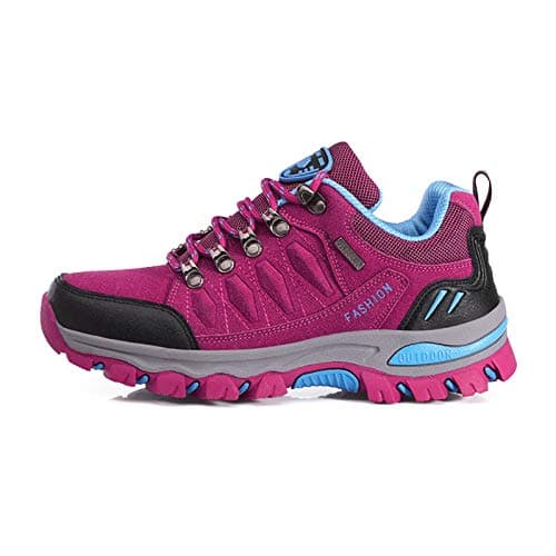 Waterproof Shoes Women Casual Wide Fit Walking Trainers Non-Slip Durable Lightweight Thick Bottom Breathable Comfortable Hiking Shoes Outdoor Trekking Camping Hot Pink — view 6