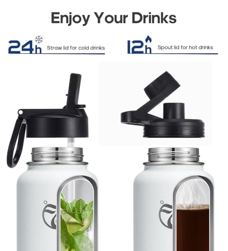 HydroPal Vacuum Insulated 500ml Stainless Steel Water Bottle with Dual Lids — view 3