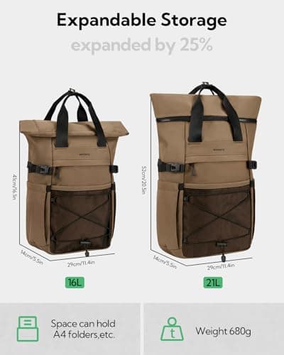Waterfly Roll Top Backpack Rucksack: 16 Inch Laptop Compatible — view 3