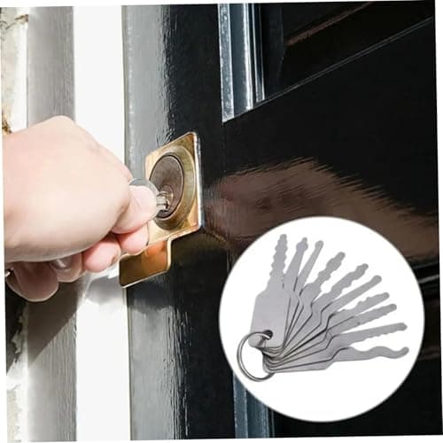 Universal 10-Piece Lock Picking Kit, Emergency Skeleton Keys for Any Lock Type, Versatile Lock Pick Set for Doors, Windows, Cars & Safe Boxes, Portable Keychain Tool, Quick Access in Urgent Situations — view 4