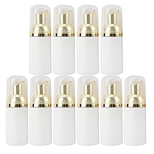 30ML Foam Pump Bottles White Bottle with Gold Pump Mini Travel Size Empty Refillable Hand Soap Foaming Liquid Soap Pump Bottles?10PCS?