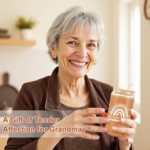 VivaJoy Grandma Gifts - Grandma Birthday Gifts, Creative Travel Mug, Coke Cup, GlassCup Mug with Straw and Lid, Perfect Grandmother Birthdays Mother Day Gift from Granddaughter Grandson — view 6