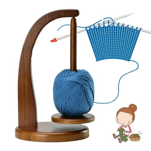 KARPIX Wool Unwinder, Magnetic Wool Ball Holder, Wool Holder Rotating, Yarn Holder, Wooden Yarn Spinner, Crochet for Knitting Lovers (B)