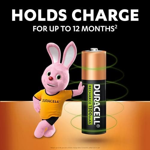 DURACELL AA Rechargeable Batteries (4 Pack) 1.2V, 1300 mAh NiMH — view 5