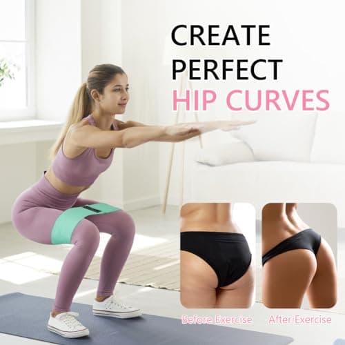 flintronic Fabric Resistance Bands, Exercise Bands Set of 3, Non-Slip Booty Bands with 3 Resistance Levels, Workout Fitness Bands for Hips & Glute, Women/Men/Beginners/Yoga, Strength Training — view 6