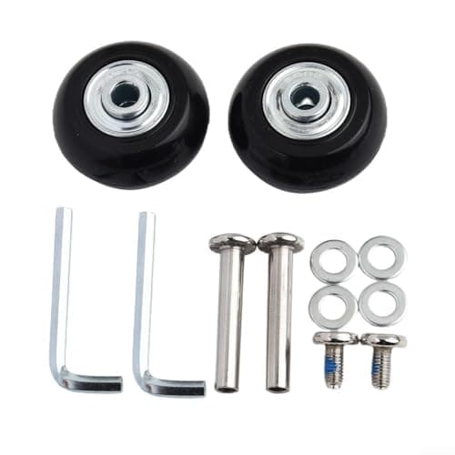 Luggage Wheel Replacement Set Rubber Suitcase Wheels with Screws Washers Wrenches Double Bearing Travel Bag Repair Kit for Rolling Cases (40mm*18mm) — view 2