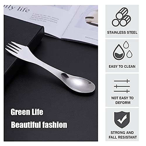 3 in 1 Spork Camping Cutlery, Stainless Steel Knife, Spoon, Fork for Travel Outdoor — view 4