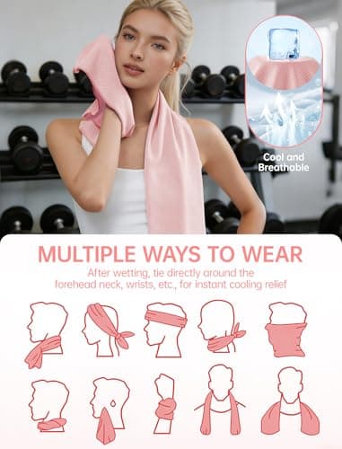 CHEMLUK Cooling Towels 4 Packs: Instant Cool Towel for Hot Weather Neck and Face UV Protection Quick Dry Microfibre Sweat Towels for Gym Yoga Running Camping Workout Sports Travel — view 4