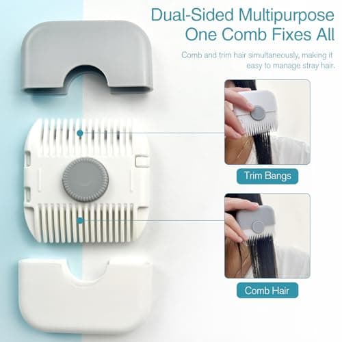 Jaasuee 2-Pack Manual Hair Trimmer Comb, Double-Sided Razor and Comb for Women and Girls, Compact and Portable, Gray — view 2
