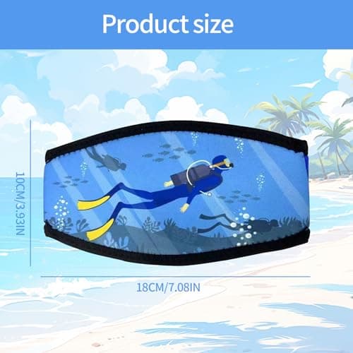 Valicaer Diving Mask Strap, Neoprene Blue B, Hair Protector, Water Sport Gear for Swimming, Diving, Snorkeling — view 3