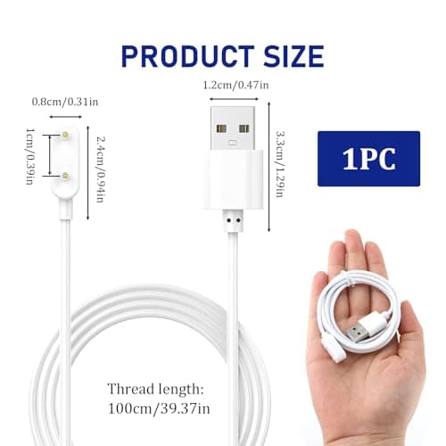 USB Charger Cable for Huawei Watch Fit/Fit 2/Fit Mini, White 100cm — view 2