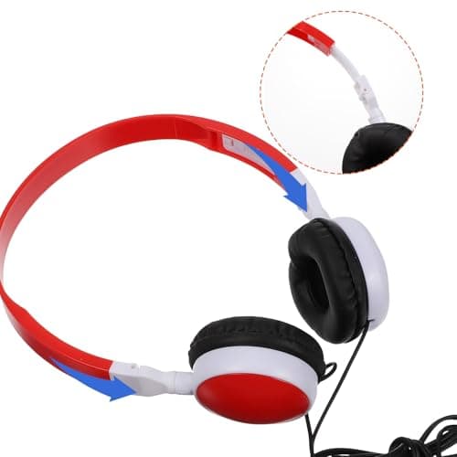 BESPORTBLE Wired Over-Ear Headphones Foldable Stereo Headset Microphone for School and Travel, Comfortable Burgundy Headphones Compatible Phone and Computer — view 5